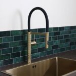 Robinetterie cuisine architek mitigeur évier à douchette mobile or brossé essebagno Robinetterie cuisine architek mitigeur évier à douchette mobile or brossé essebagno