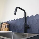 Robinetterie cuisine molette mitigeur �vier � douchette extractible noir mat essebagno