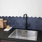 Robinetterie cuisine molette mitigeur vier noir mat essebagno