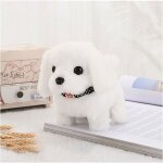 Robot animal en peluche jouet interactif chien qui marche aboie et roule blanc