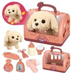 Robot chien jouet - vet - malette docteur - lectrique - peluche - rose