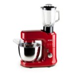 Robot de cuisine domo - rouge 45l - blender coupe lgumes fouet crochets et batteur