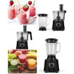 Robot de cuisine multifonction - livoo - 6 en 1 - 600 w - bol verre 15 l - 2 vitesses + pulse
