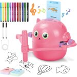 Robot dessinateur pour enfants - ulisem - rechargeable - rose - 100 cartes incluses - 3 + ans