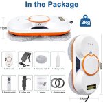 Robot laveur de vitre 3800pa - double jet deau - avec t�l�commande - 3 modes de nettoyage - r�servoir ...
