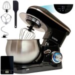Robot p�tissier bol inox 5l 6 vitesses �cran tactile led + balance de cuisine briebe km1164b 1800w noir ...