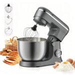 Robot patissier multifonctions 1500w 6 vitesses t�te inclinable bol en inox 5l avec crochet p�trisseur ...