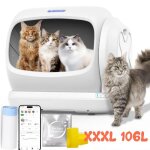 Robotail c42 bac � liti�re automatique xxl 106l pour chats ? auto - nettoyant connect� app sp�cial multi ...