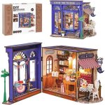 Robotime maquette maison miniature salon de th� en bois avec led - cadeau cr�atif