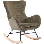 Rocking - chair en velours côtelé vert - béa Rocking - chair en velours côtelé vert - béa