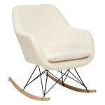Rocking - chair olmeto en bouclette h83cm blanc - atmosphera createur dinterieur