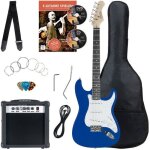 Rocktile bangers pack guitare lectrique bleu - kit avec ampli de 25 w housse sangle cble cordes et ...