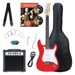 Rocktile bangers pack guitare lectrique rouge - kit avec ampli de 25 w housse sangle cble cordes et ...