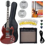 Rocktile pro s - red guitare electrique heritage starter set + set accessoires + ampli