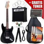 Rocktile st pack guitare lectrique noire en set incl ampli housse accordeur cble sangle