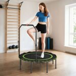 Rolipo trampoline fitness �114cm pliable - barre r�glable 5 niveaux - mini trampoline int�rieur silencieux ...