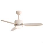 Ventilateur de plafond - rolipo - 46 (116 cm) - moteur dc silencieux r�versible - led 18w 3 couleurs ...