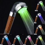 Romantique ions ngatifs anion led light pomme de douche automatique 7 couleurs changent