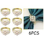 Ronds de serviette - non sp�cifi� - m�tal dor� - ensemble de 6 - design �l�gant - pour mariage et f�tes ...