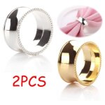 Rond de serviette - m�tal - or et argent - lot de 2 - cr�atif et r�utilisable - d�coration �l�gante