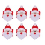 Rond de serviette - nol - 6 pcs - tissu non tiss - velcro autocollant - rouge et blanc