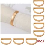 Rond de serviette - non sp�cifi� - d - m�tal - or - 3. 5 cm - lot de 8