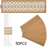Rond de serviette - non sp�cifi� - papier kraft - 50 pi�ces - marron clair - �cologique et �l�gant
