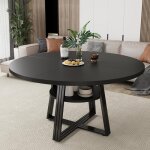 Ronde table � manger - toys s - pour 4 - 6 personnes 120 x 120 x 75 cm - style industriel - plateau aspect ...