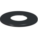 Rosace cache de decoration emaillee noire  80 mm pour conduit de tubage evacuation de fumee cheminee ...