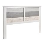 Rosalia - tte de lit 150 / 160 bois aspect vieilli blanc et gris