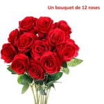 Roses artificielles rouge fleurs artificielles deco pour jardin f�te de mariage int�rieur ext�rieur de ...