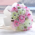 Rose blanc dia. 18cm boule de rose bouquet de mariage fleur artificielle dcoration de confrence soire ...