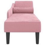 Rose chaise / fauteuil - sarazyj - chaise longue - si�ge long - avec coussins - rose - velours - 141x555x665cm ...