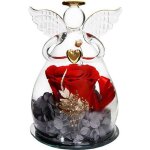 Figurines - lecoo - ange rose �ternelle - cadeau femme - fleurs naturelles - rouge
