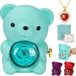 Rose eternelle avec collier i love you nounours ours en rose idee cadeau pour femme m�re maman amie cadeau ...