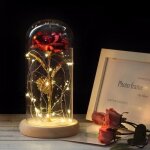 La rose eternelle et lumire led belle et la btemeilleur cadeau pour la saint valentin la fte danniversaire ...
