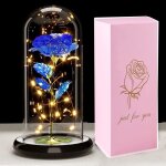 Rose eternelle sous cloche galaxy rose avec led lumires fleurs de rose lumineuses fleur artificielle ...
