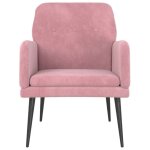 Rose fauteuil de relaxation - solomon - 1 place - chaise tv - rose 62x79x79 cm velours ff211