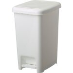 Poubelle de salle de bains � p�dale 15l plastique blanc