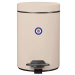 Poubelle de salle de bains � p�dale 3l fabriqu� en france ivoire