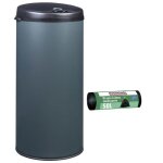 Poubelle de cuisine automatique 45l et 10 sacs poubelle 50l gris anthracite
