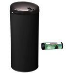 Poubelle de cuisine automatique 45l et 10 sacs poubelle 50l noir basalte