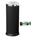 Poubelle de cuisine  pdale 30l et 10 sacs poubelle 50l noir basalte