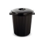 Poubelle 55l avec couvercle et verouillage noir Poubelle 55l avec couvercle et verouillage noir