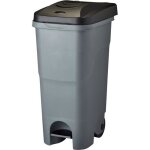 Poubelle mobile � p�dale id�al pour le tri 85l gris / noir