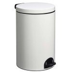 Poubelle de cuisine � p�dale 14l fabriqu� en france blanc