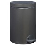 Poubelle de cuisine � p�dale 14l fabriqu� en france noir basalte