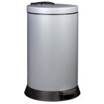 Poubelle de cuisine � p�dale 20l fabriqu� en france gris m�tal