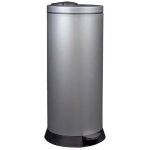 Poubelle de cuisine � p�dale 30l fabriqu� en france gris m�tal