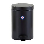 Poubelle de salle de bains � p�dale 3l fabriqu� en france noir basalte